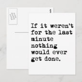 Last Minute Postkarte (Vorne/Hinten)