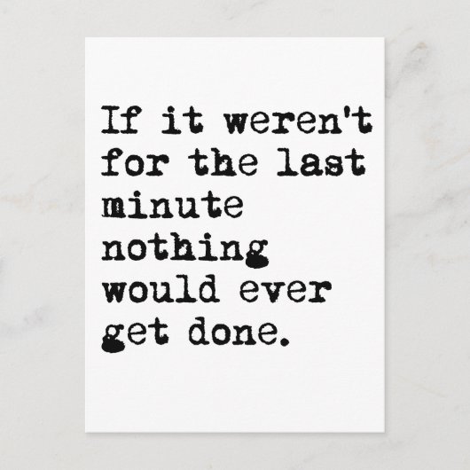 Last Minute Postkarte (Vorderseite)