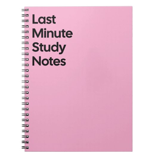 Last Minute Study Notebook Notizblock (Vorderseite)