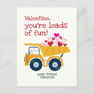 Last of Fun Dump Truck Valentinstag Postkarte