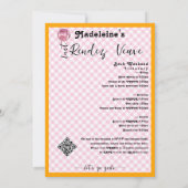 Last Rendez Veuve Orange Bachelorette Itinerary Einladung (Rückseite)