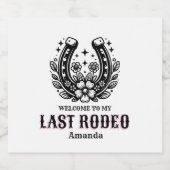 last rodeo bachelorette party black and white schaumweinetikett (Einzelnes Label)