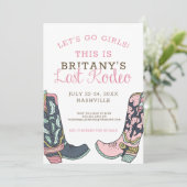 Last Rodeo Bachelorette Weekend Party Einladung (Stehend Vorderseite)