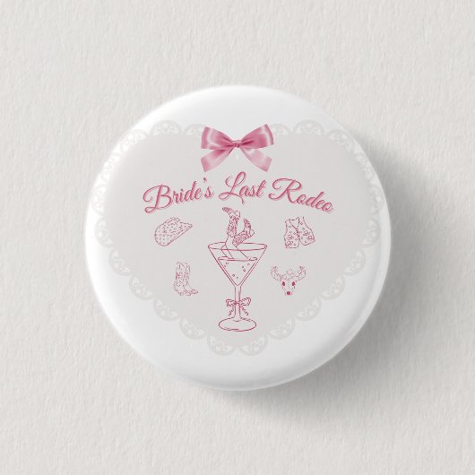„Last Rodeo“ Braut Tribe Western Junggesellinnenab Button (Vorderseite)