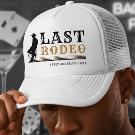 Last Rodeo Cowboy Bachelor Party Brown & Black Truckerkappe