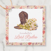 Last Rodeo Cowgirl Boot Floral Bachelorette Geschenkanhänger (Vorderseite)