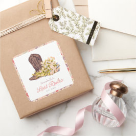 Last Rodeo Cowgirl Boot Floral Bachelorette Quadratischer Aufkleber