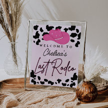 Last Rodeo Cowgirl Brautparty Bachelorette Sign