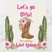 Last Rodeo Cowgirl Brautparty Weinetikett (Einzelnes Label)
