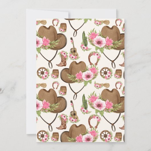 Last Rodeo Cowgirl Bridal Shower Photo Einladung (Rückseite)