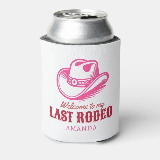 last rodeo cowgirl hat pink bachelorette party dosenkühler (Kanne Rückseite)