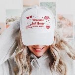 Last Rodeo Cowgirl Junggeselinnen-Abschied Hat Truckerkappe<br><div class="desc">Dies ist ein Retro-Cowgirl-Junggeselinnen-Abschied,  der ein groovy Western-Design bietet. Editieren Sie die meisten Formulierungen und alle Farben,  um diese letzte rodeo bachelorette kann cooler für Ihre Veranstaltung Bedürfnisse und persönlichen Stil. Wählen Sie einfach in der Symbolleiste "Bearbeiten mit dem Entwurfstool" aus:)</div>