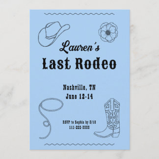 Last Rodeo Cowgirl Western Bachelorette Invitation Einladung