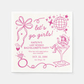 Last Rodeo Disco Cowgirl Bachelorette Party Serviette (Vorderseite)