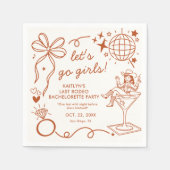 Last Rodeo Disco Cowgirl Bachelorette Party Serviette (Vorderseite)