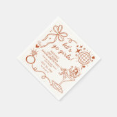 Last Rodeo Disco Cowgirl Bachelorette Party Serviette (Ecke)