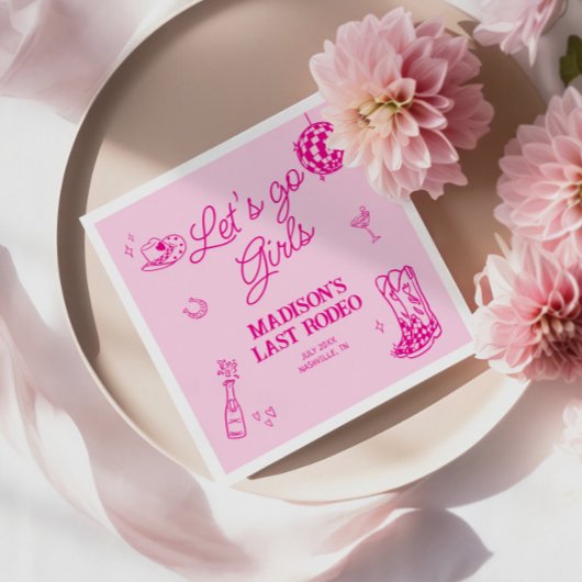 Last Rodeo Disco Cowgirl Bachelorette Serviette