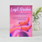 Last Rodeo - Disco Cowgirl Bachelorette Weekend Einladung (Stehend Vorderseite)