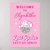 Last Rodeo Disco Cowgirl Bachelorette Willkommen Poster (Vorne)