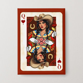 Last Rodeo Midwest Queen of Hearts Card Button