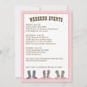 Last Rodeo Nashville Pink Cowgirl Bachelorette Einladung (Rückseite)