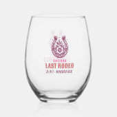 last rodeo pink and purple horseshoe floral weinglas ohne stiel (Vorderseite)