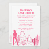 Last Rodeo Pink Bachelorette Party Weekend Einladung (Vorne/Hinten)