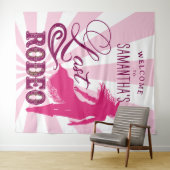 Last Rodeo Pink Cowgirl Nash Bash Bach Welcome Wandteppich (Beispiel (Horizontal))