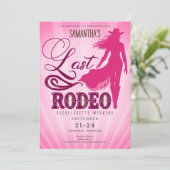 Last Rodeo Pink Cowgirl Nashville Bachelorette Einladung (Stehend Vorderseite)
