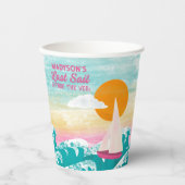 Last Sail Before the Veil Sailboat Bachelorette Pappbecher (Vorderseite)