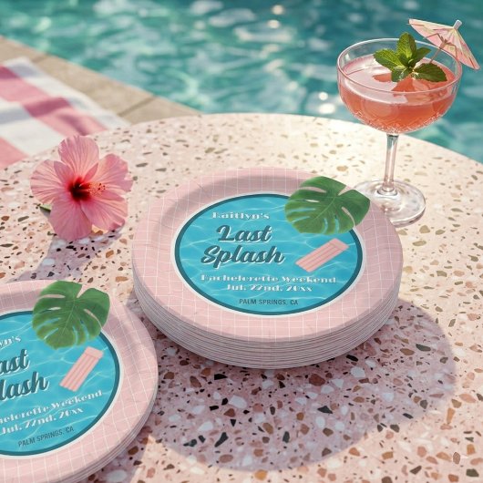 Last Splash Bachelorette Weekend Pool Party Pappteller