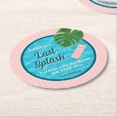 Last Splash Bachelorette Weekend Pool Party Runder Pappuntersetzer (Angewinkelt)