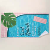 Last Splash Bachelorette Weekend Pool Party Strandtuch (Vorderseite)