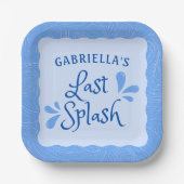 "Last Splash Beach Pool Blue Junggeselinnen-Abschi Pappteller (Vorderseite)