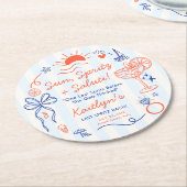 Last Spritz Amalfi Coast Bachelorette Party Runder Pappuntersetzer (Angewinkelt)