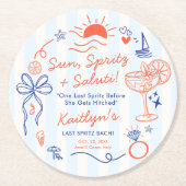 Last Spritz Amalfi Coast Bachelorette Party Runder Pappuntersetzer (Vorderseite)