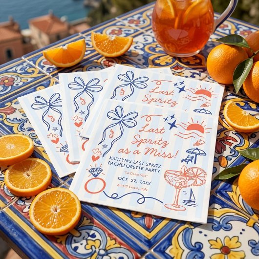 Last Spritz Amalfi Coast Bachelorette Party Serviette