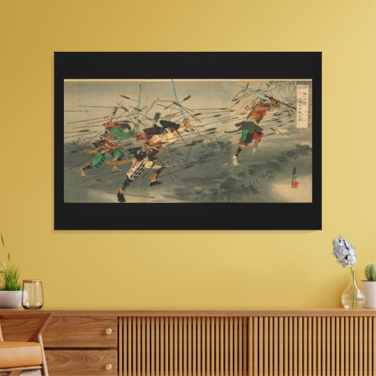 Last Stand of the Kusunoki Clan at Shijonawate Leinwanddruck (Insitu (Wohnzimmer))