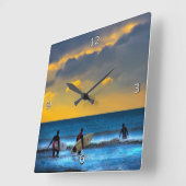 Last Surfing Of The Day Quadratische Wanduhr (Winkel)