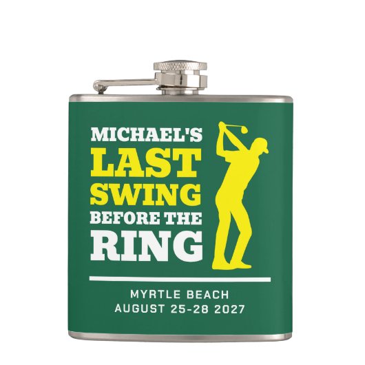 Last Swing Before the Ring Bachelor Party Flask Flachmann (Vorderseite)