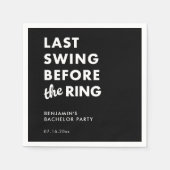 Last Swing Before the Ring Bachelor Party Minimal Serviette (Vorderseite)