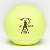 Last Swing Before the Ring Bachelorette Party Tennisbälle (Vorderseite)