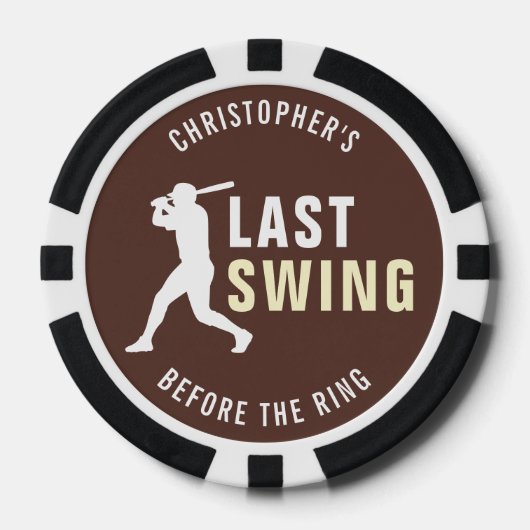 Last Swing Before the Ring Baseball Bachelor Party Pokerchips (Vorderseite)