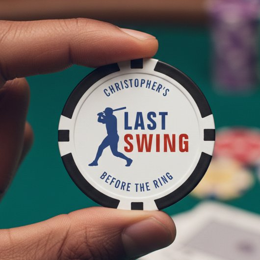 Last Swing Before the Ring Baseball Bachelor Party Pokerchips