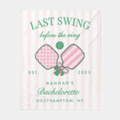 Last Swing Before The Ring Pickleball Bach Weekend Fleecedecke (Vorderseite)