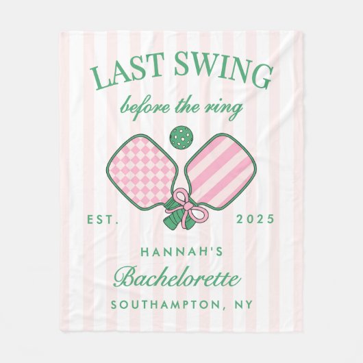 Last Swing Before The Ring Pickleball Bach Weekend Fleecedecke (Vorderseite)