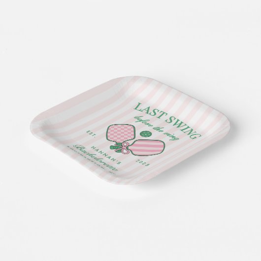 Last Swing Before The Ring Pickleball Bach Weekend Pappteller (Gewinkelt)