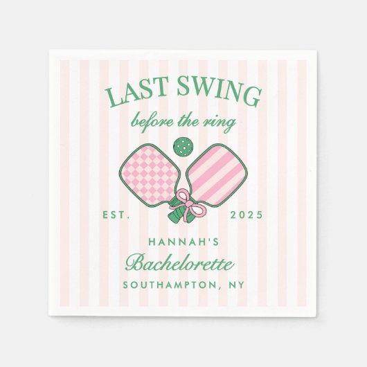 Last Swing Before The Ring Pickleball Bach Weekend Serviette (Vorderseite)