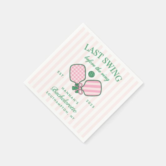 Last Swing Before The Ring Pickleball Bach Weekend Serviette (Ecke)