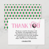 Last Swing Golf Pink Bachelorette  Dankeskarte (Vorne/Hinten)